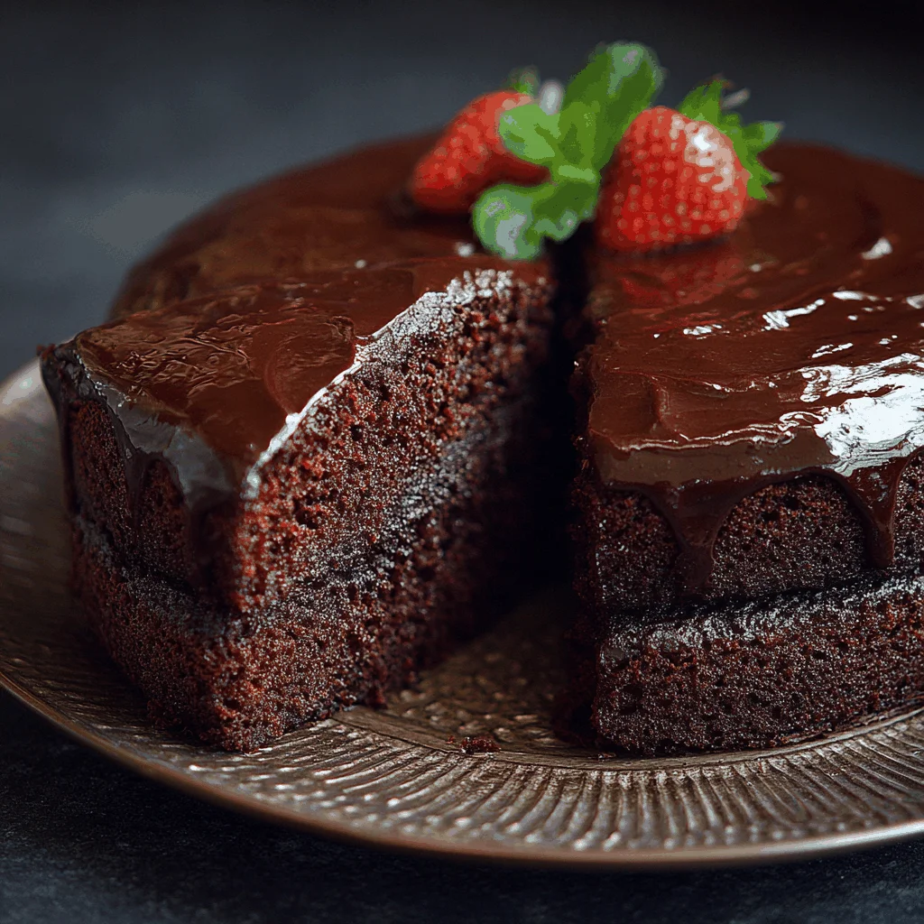 A delicious plate of Indulge in the Ultimate Moist Chocolate Cake