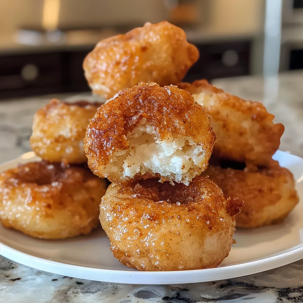Juicy Air Fryer Protein Donut Holes arranged on a white plate.