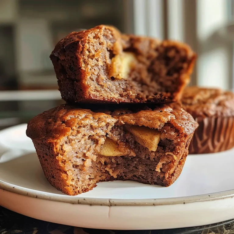 Wholesome Memories: The Apple Cinnamon Protein Muffins That Bring Us Together Close-up of a golden brown apple cinnamon protein muffin with a fluffy texture.