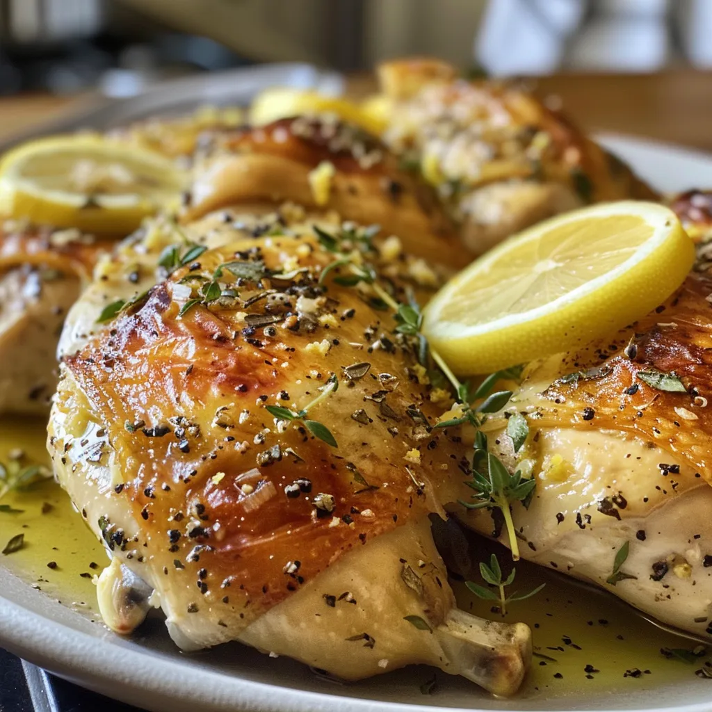 Close-up view of succulent chicken breasts, seasoned and cooked to perfection.