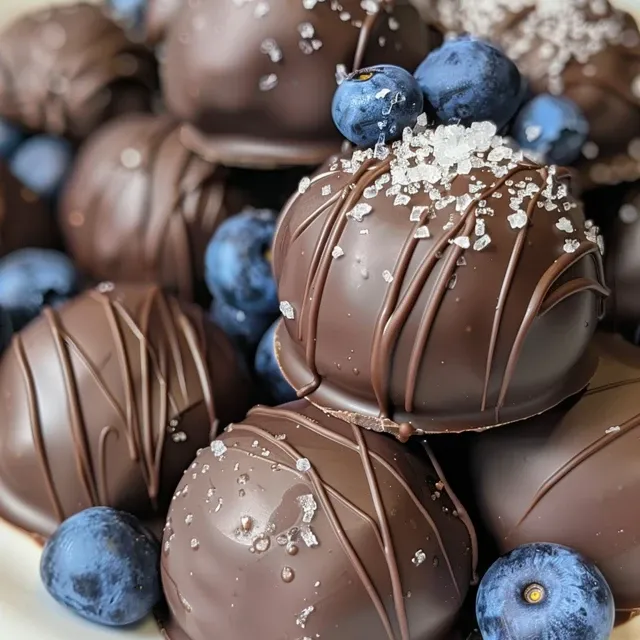 Side view of juicy blueberries dipped in dark chocolate, showcasing their texture.