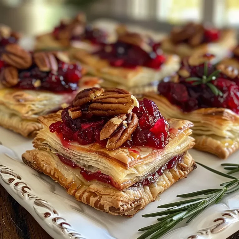Golden-brown baked cranberry brie bites arranged on a white plate.