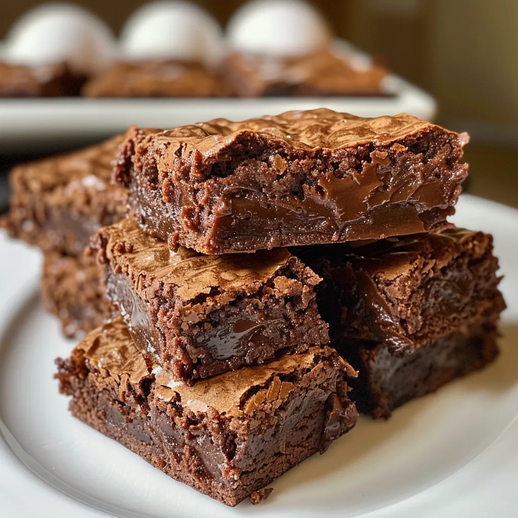 Brownies displayed on a textured surface, showcasing their rich, fudgy texture.
