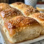 Close-up of fluffy, golden-brown Cloud Soft Everyday Bread with a soft texture.