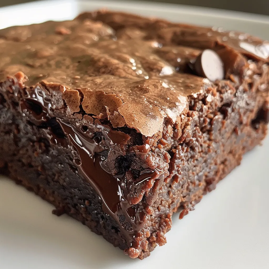 Mouthwatering chocolate fudge brownies, showing a dense and fudgy texture.