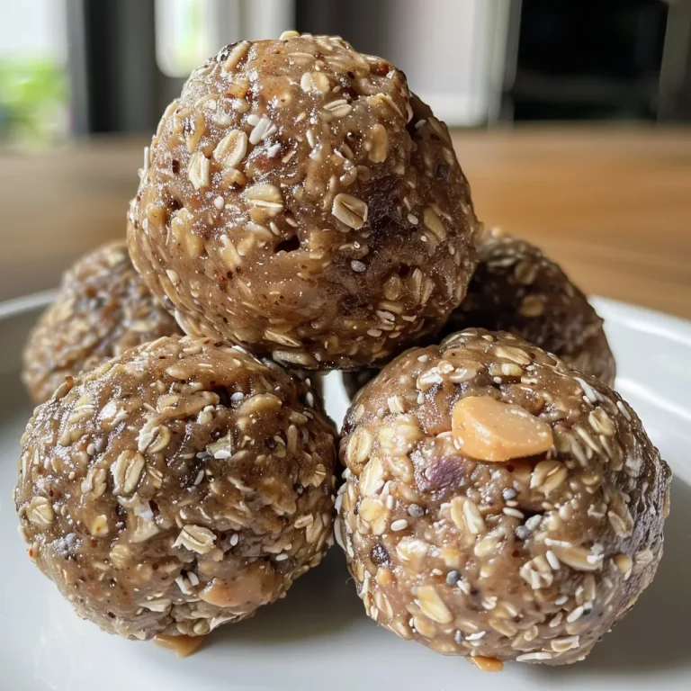 Close-up view of fresh protein energy balls made with oats and peanut butter.