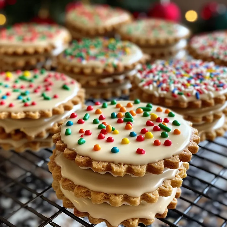 Close-up of colorful Holiday Biscoff Treats featuring cream melts and sprinkles.