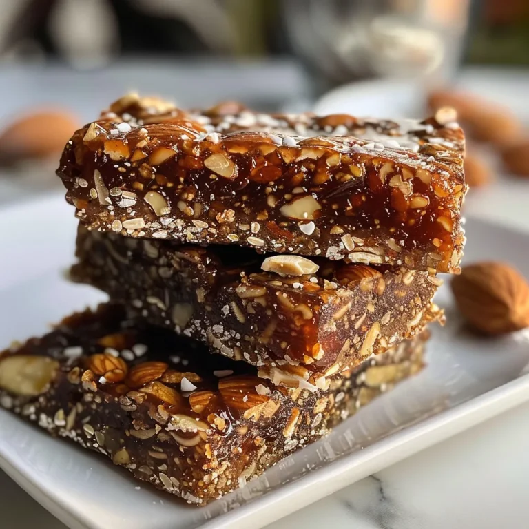 Close-up of a No-Bake Date Energy Bar with a textured surface and visible seeds.