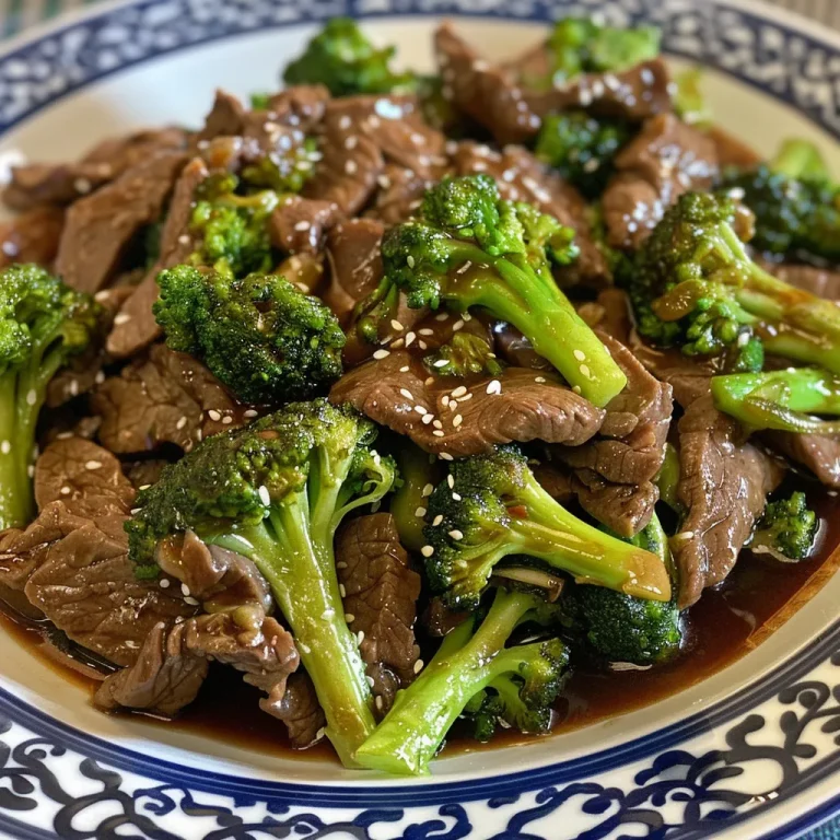 Savor the Simplicity: A Wholesome Chinese Beef and Broccoli Recipe to Brighten Your Dinner Table Close-up view of Chinese Beef and Broccoli with vibrant green broccoli and slices of beef.