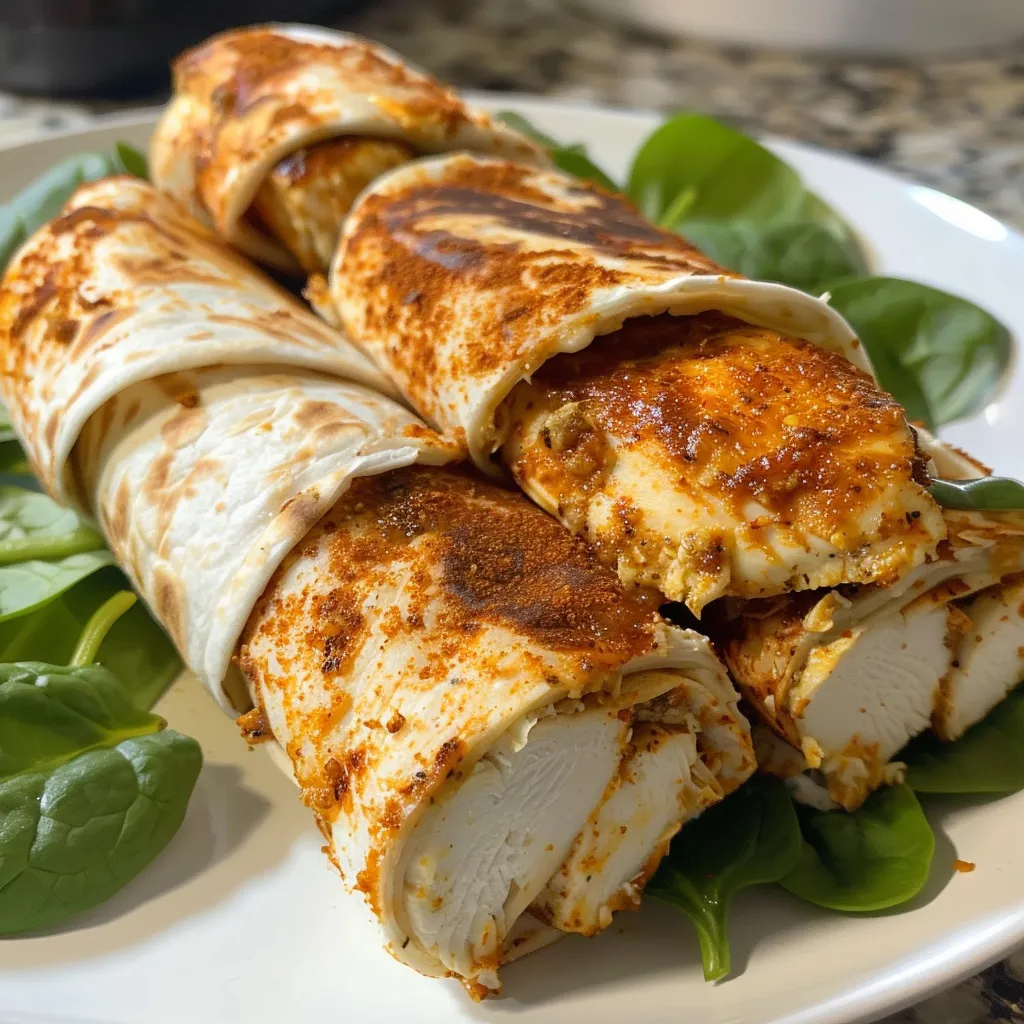 Juicy chicken and melted mozzarella wrapped in whole wheat tortillas on a wooden surface.