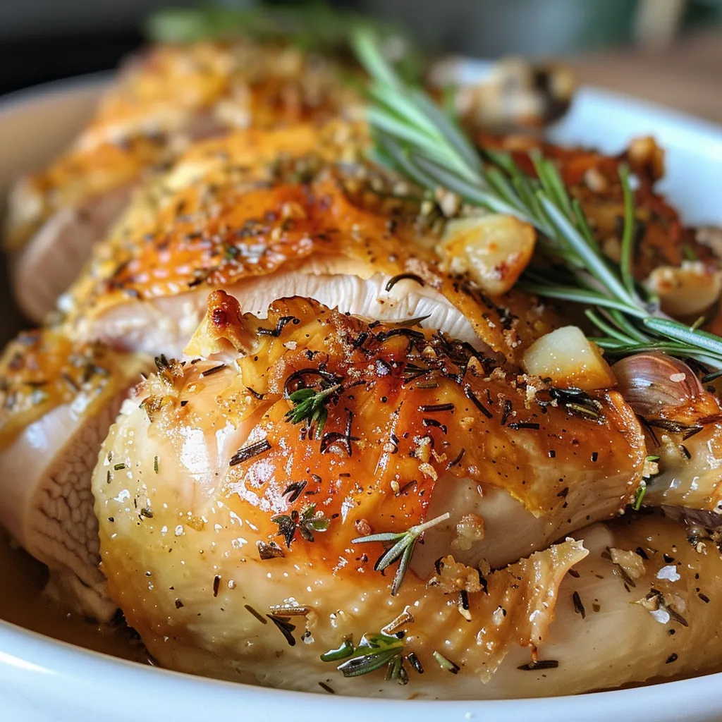 Juicy, golden-brown chicken thighs with crispy skin and herbs.