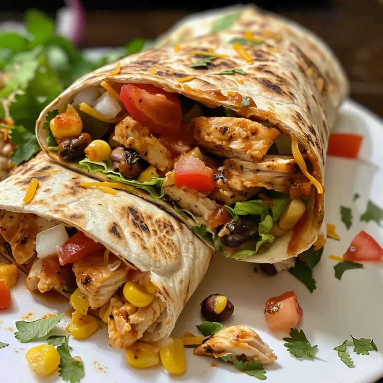 Close-up of a Crunchy Southwestern Chicken Wrap filled with colorful ingredients.