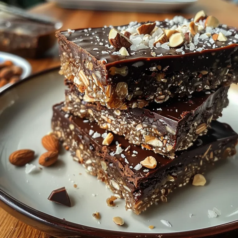 Close-up of a delectable hazelnut protein bar with visible chunks of hazelnuts and chocolate.