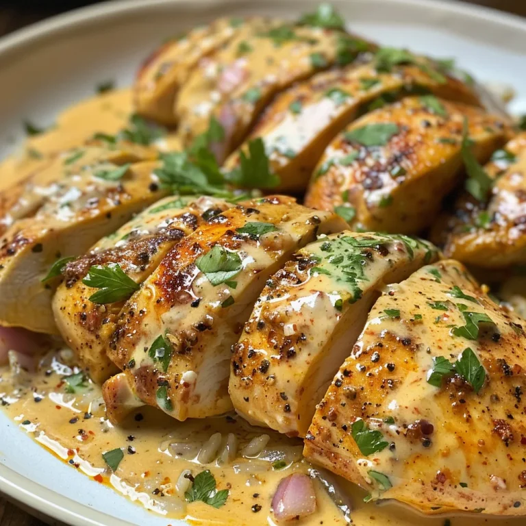 Juicy Cajun chicken served with garlic rice, garnished with parsley.