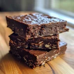 Close-up side view of Mocha Brownie Protein Bars with a textured surface.
