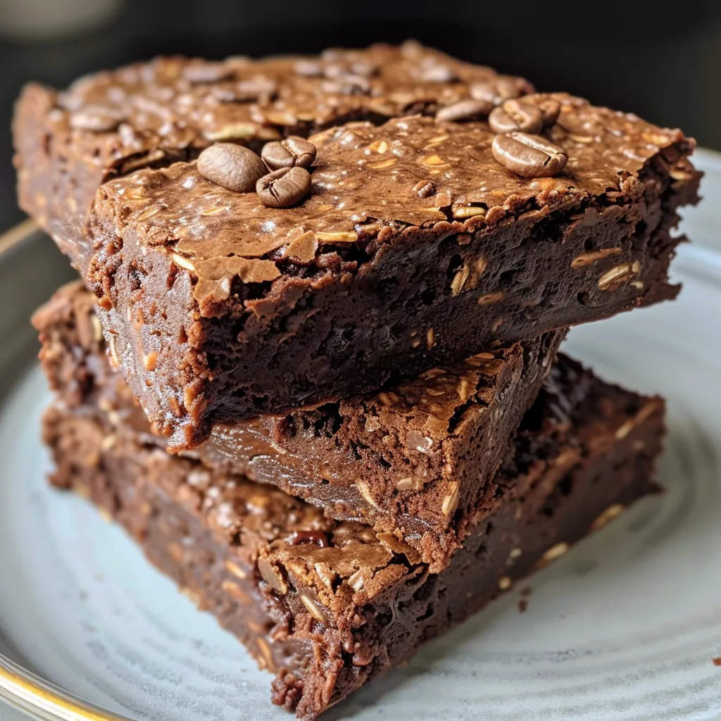 Delicious Mocha Brownie Protein Bars arranged neatly, showcasing their rich color.
