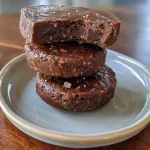 A close-up view of No Bake Brownie Bites highlighting their rich, fudgy texture.