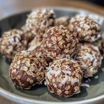 Close-up of rich Swedish Chocolate Balls, showcasing their texture and chocolate coating.