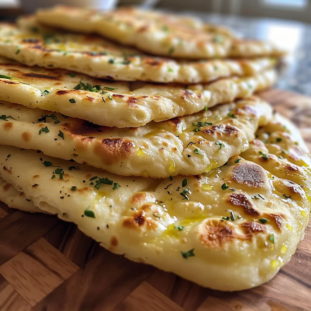 Side view of freshly made flatbreads with a soft texture and slight crispiness.
