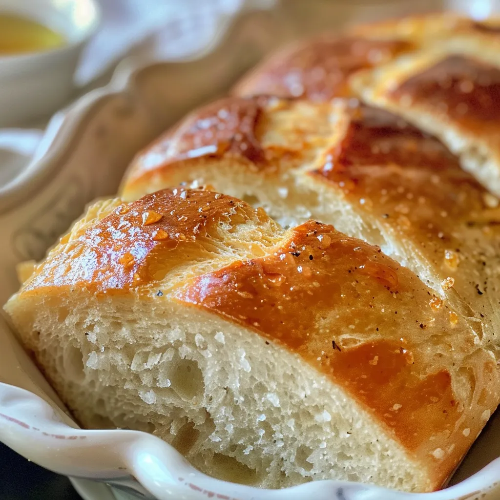 Side view of freshly baked bread showcasing a fluffy interior and crispy exterior.