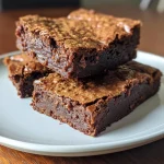 Close-up view of moist gluten-free oat flour brownies with chocolate chips.