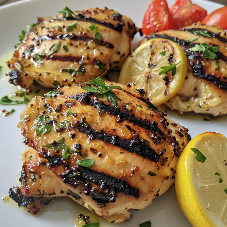 Grilled chicken breast garnished with herbs and served alongside a colorful quinoa salad.