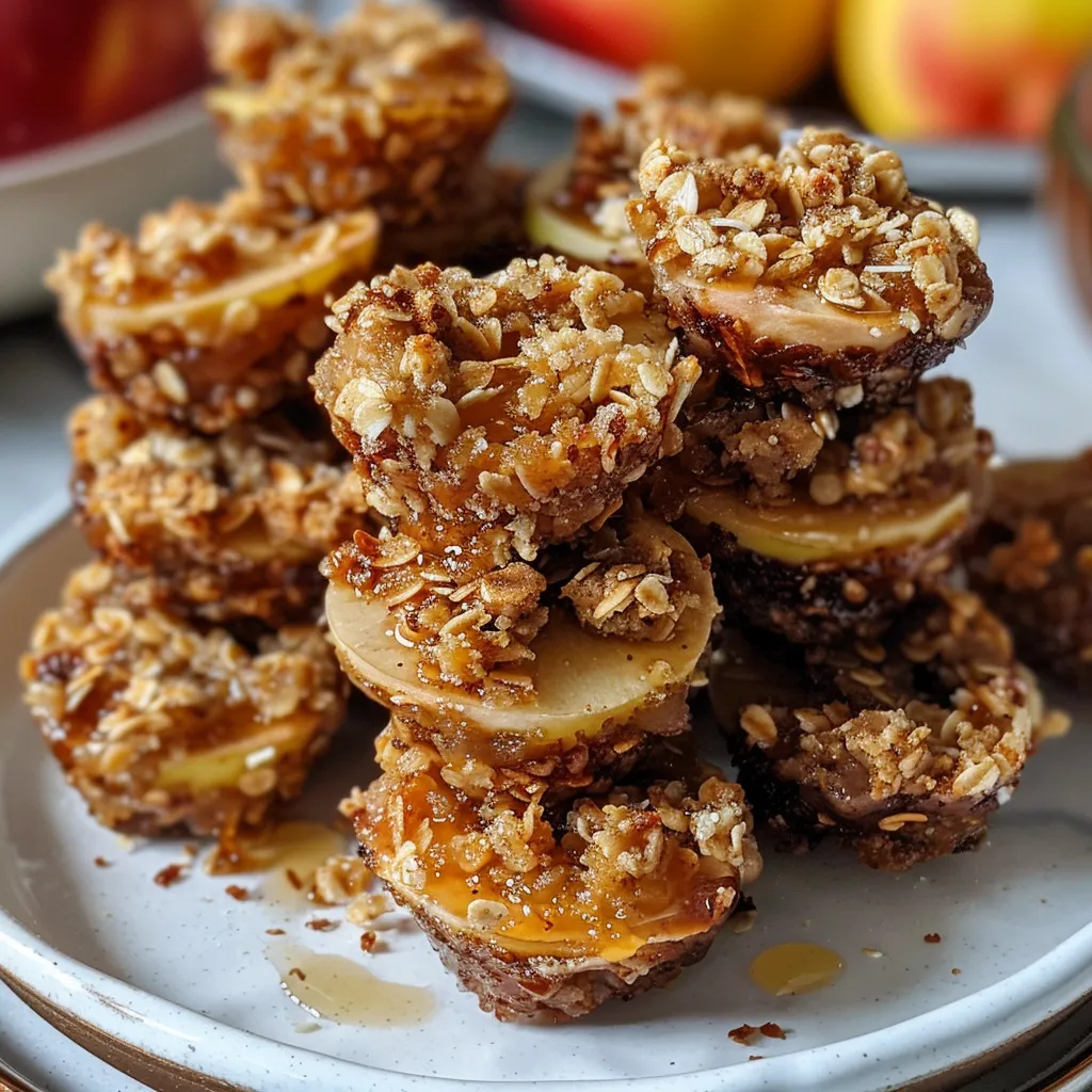 Delicately arranged Healthy Apple Crumble Bites showcasing a golden brown crust.