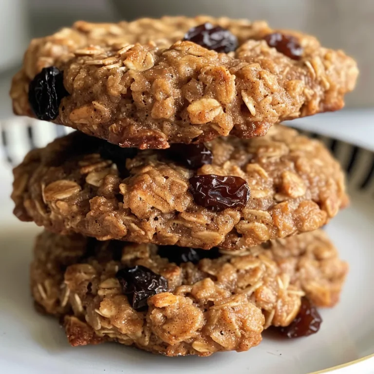Close-up view of healthy oatmeal raisin cookies, showcasing their chewy texture.