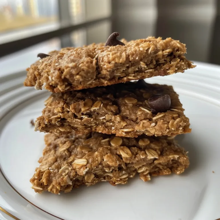 Close-up side view of oatmeal protein cookies with chocolate chips, highlighting their texture and color.