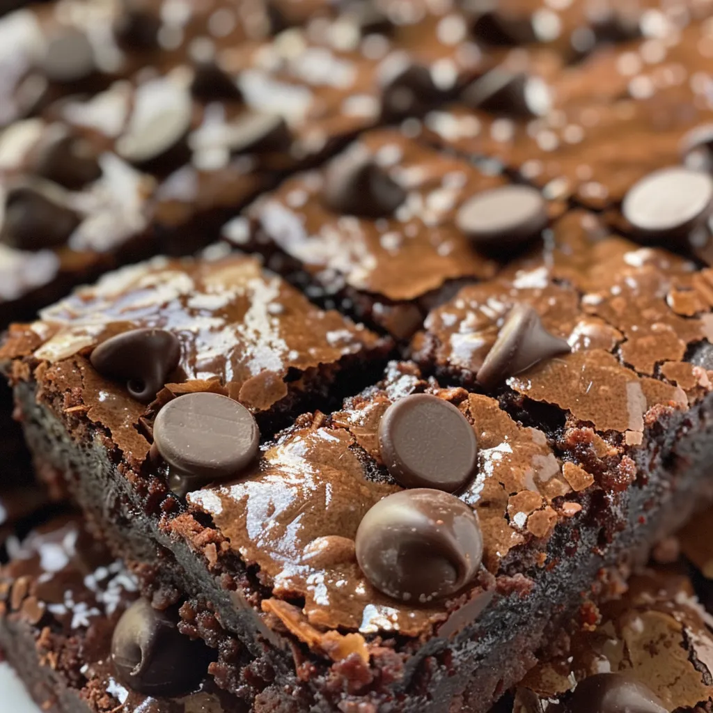 Side view of delicious sugar-free brownies on a plate, showcasing their glossy texture.