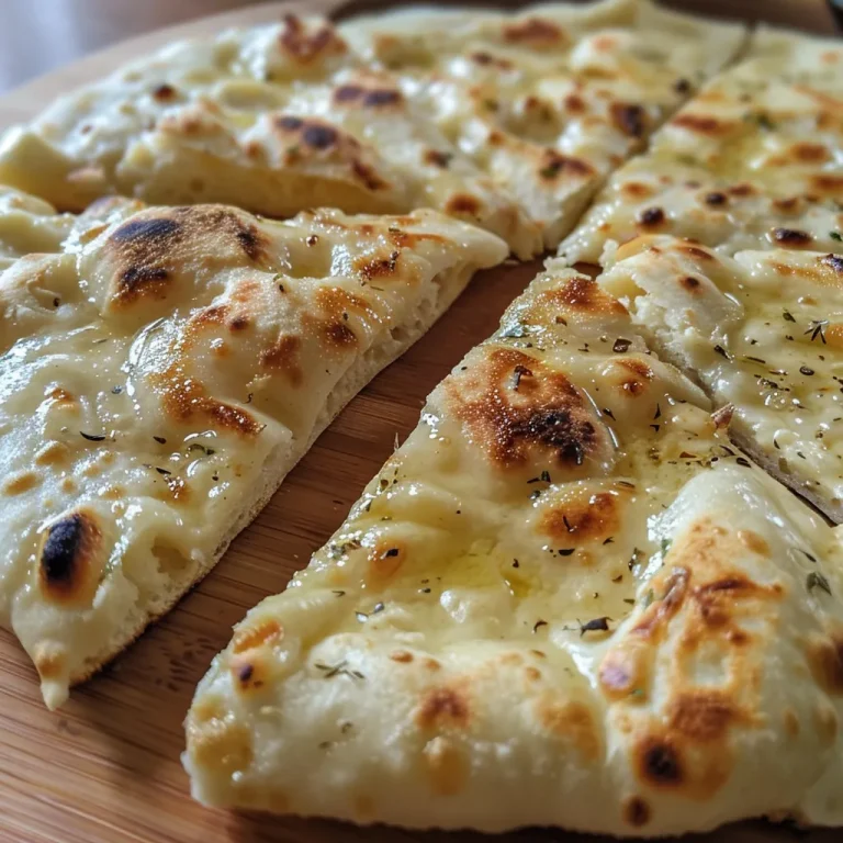 Close-up of a golden-brown yogurt flatbread with a fluffy texture.