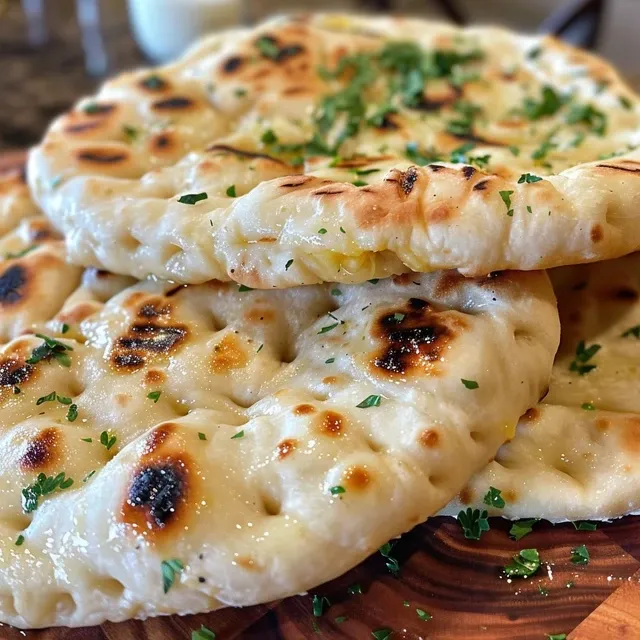 Side view of freshly baked Greek pita bread, showcasing its fluffy texture.
