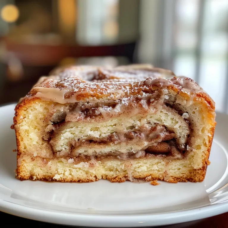 Close-up view of a delicious cinnamon roll cake with a glazed top.