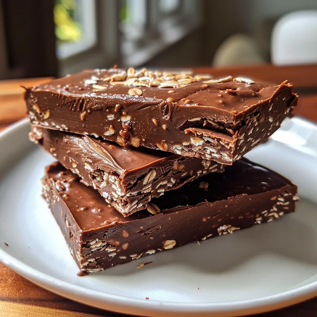 Side view of delicious homemade protein bars with visible ingredients like chocolate and oats.