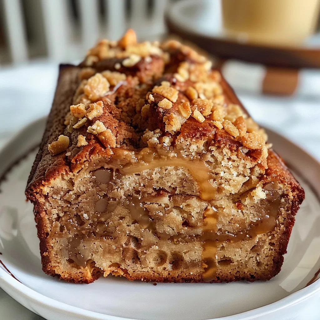 Close-up of a slice of gluten-free Maple Cinnamon Crunch Bread showcasing its texture and cinnamon dusting.