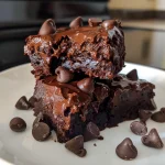 Close-up side view of No-Bake Brownie Bites with a rich chocolate texture.