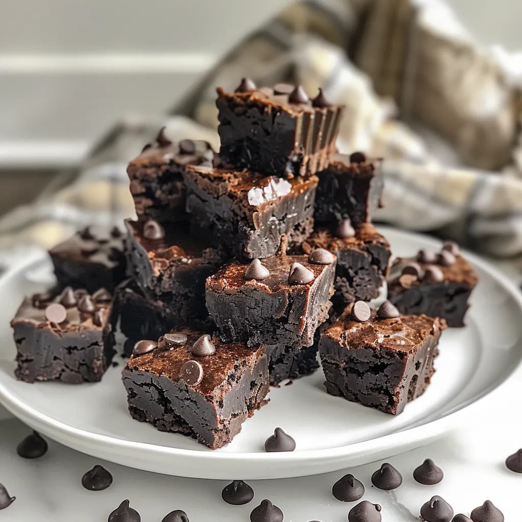 A tempting display of No-Bake Brownie Bites on a wooden surface.