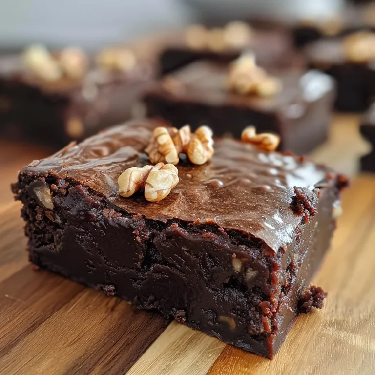 Indulge Guilt-Free: Whip Up These No-Bake Raw Chocolate Brownies! Close-up view of rich raw chocolate brownies with a glossy finish.
