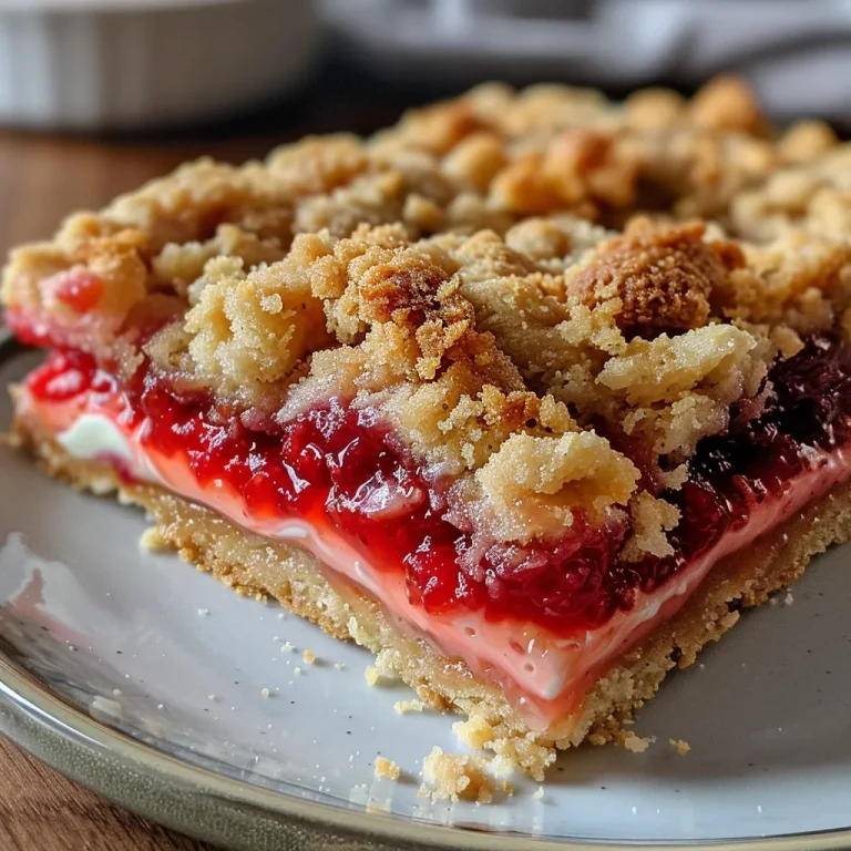 Close-up view of golden-brown streusel buns filled with vanilla cream and strawberry jam.