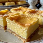 Close-up of Vanilla Custard Cream Squares with a creamy filling and a golden crust.