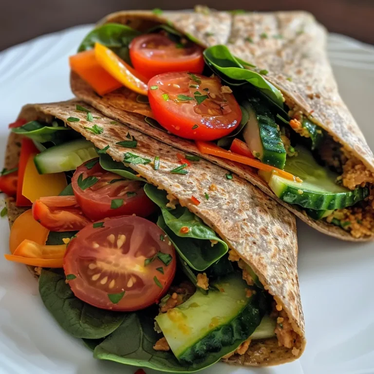 Close-up view of vibrant vegan veggie wraps filled with fresh ingredients.