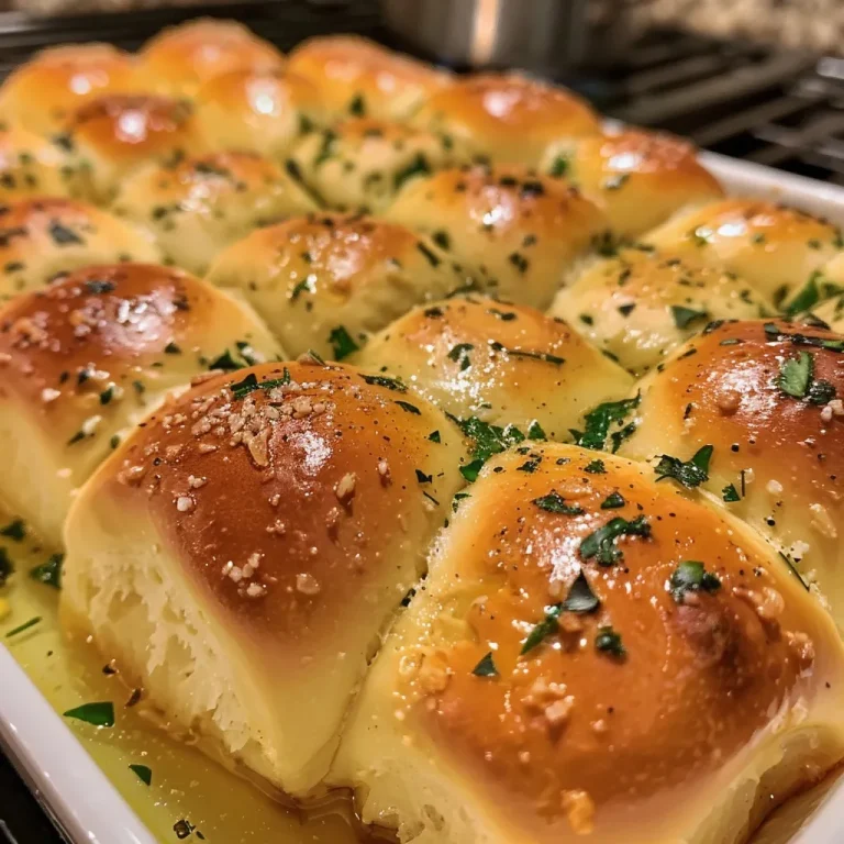 Roll with It The Joy of Baking Soft Garlic and Herb Dinner Rolls Close-up view of soft garlic and herb dinner rolls with melted butter on top.