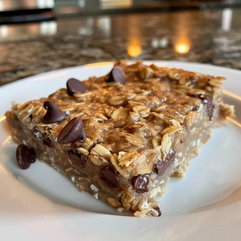 Close-up view of oatmeal coconut chocolate chip bars with a golden brown crust.