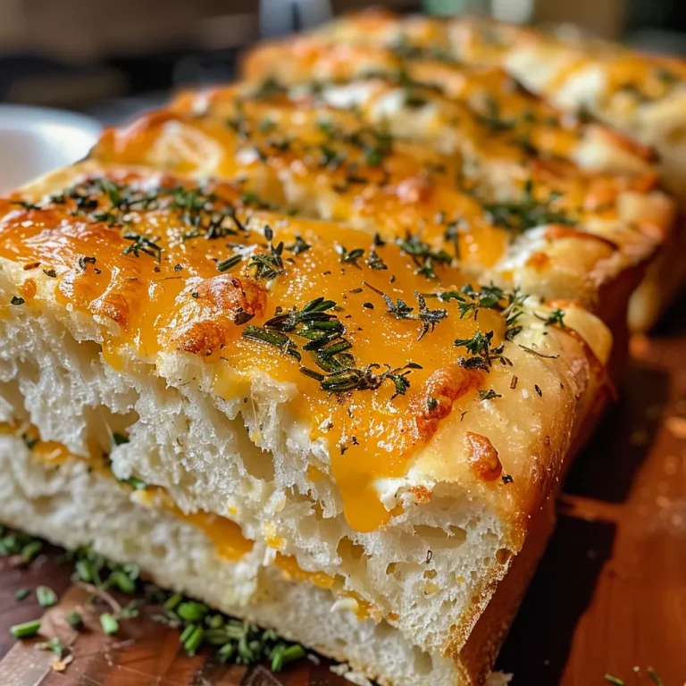 Close-up view of Savory Herb and Cheese sandwich bread with herbs and cheese visible.