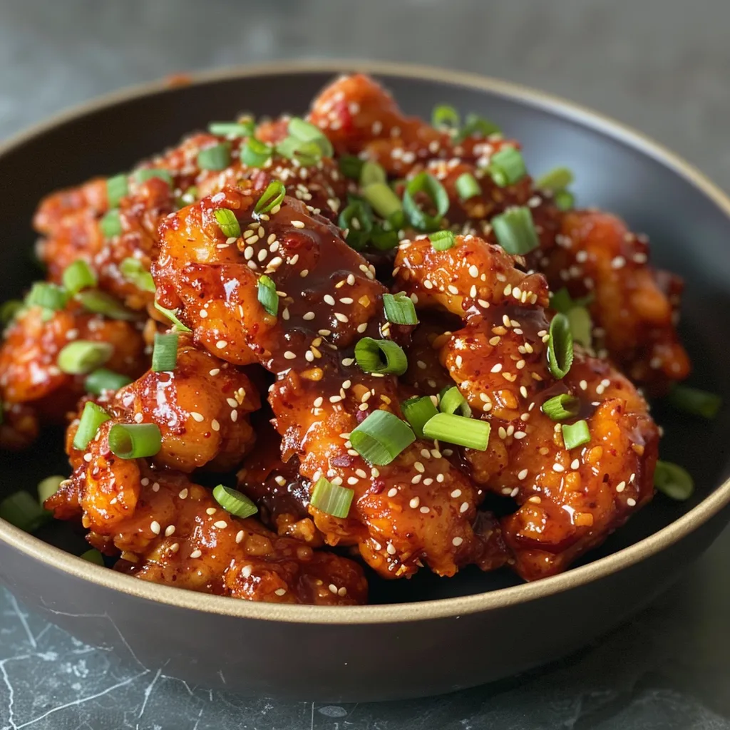 Side view of marinated Spicy Korean Chicken, showcasing vibrant red color from the chili paste.