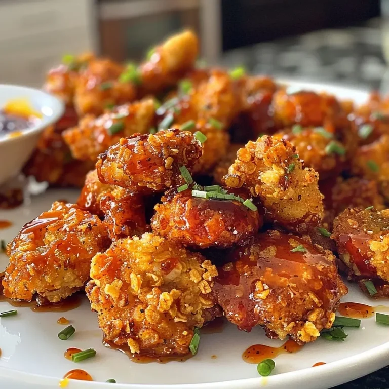 ['Close-up view of crispy Baked Honey BBQ Chicken Bites on a plate.', 'Side view of golden-brown Baked Honey BBQ Chicken Bites with a dipping sauce.', 'Juicy Baked Honey BBQ Chicken Bites displayed on a serving platter.', 'Appetizing Baked Honey BBQ Chicken Bites garnished, showcasing their crispy texture.']