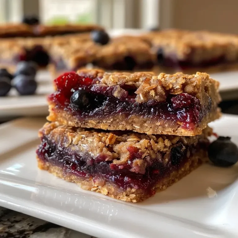 ['Close-up view of juicy berry bars with a crispy crust and vibrant berries on top.', 'Side view of luscious berry bars showcasing fresh blueberries and a golden-brown topping.', 'Detailed shot of berry bars featuring a mix of blueberries and raspberry jam, glistening under light.', 'Close-up of gluten-free berry bars with oats and a rich berry filling, presented in a rustic setting.']