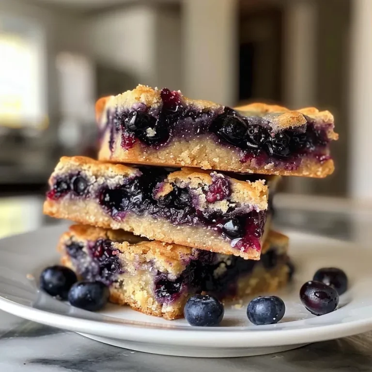 ['Close-up view of a blueberry breakfast bar with a soft texture and vibrant blueberries.', 'A side view of a moist blueberry breakfast bar showcasing its rich color and crumbly topping.', 'Delicious blueberry breakfast bars with juicy blueberries, captured in a close-up perspective.', 'Thick slice of blueberry breakfast bar displaying a golden crust and fresh blueberries.']