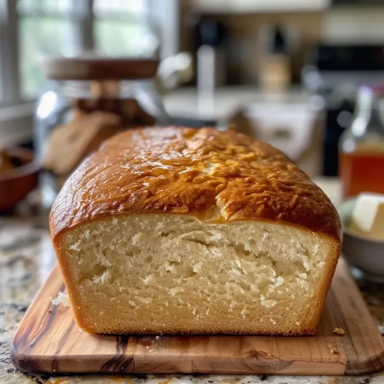 ['Close-up side view of freshly baked buttermilk bread with a golden crust.', 'Side view of a loaf of buttermilk bread showcasing its soft texture and warm color.', 'Detailed view of a slice of buttermilk bread, highlighting its fluffy interior and crispy crust.', 'Close-up of a warm, homemade buttermilk bread loaf resting on a wooden cutting board.']