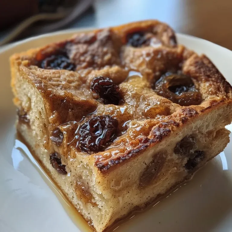 ['A close-up side view of a cinnamon raisin French toast bake, showcasing its golden-brown crust and juicy filling.', 'A delicious slice of cinnamon raisin French toast bake with visible raisins and a rich, custardy texture.', 'A portion of cinnamon raisin French toast bake plated, highlighting the soft bread cubes and cinnamon topping.', 'A side view of cinnamon raisin French toast bake, displaying its fluffy interior and gooey raisins.']